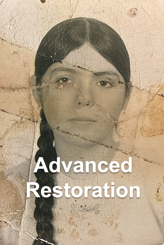 -Restauración de fotografías con daños extensos 8x10 + Digital