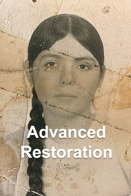 -Restauración de fotografías con daños extensos 8x10 + Digital